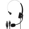ciciglow Cuffia con Microfono, H360‑RJ9‑VA Cuffia Monofacciale da Lavoro Spina RJ9 Nera Regolazione del Volume Cuffia Telefonica con Cancellazione del Rumore per Call Center Uffici