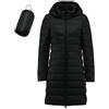 Generisch Piumino da donna per le mezze stagioni, impermeabile, traspirante, con cappuccio, elegante giacca invernale da donna, giacca corta da donna, colore nero, Nero , L