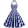 Cocila Abiti Freschi Estivi Vestito Donna Completo Elegante Abito da Sera Bianco Lungo Vestiti Donna Estivi Blu Vestito da Donna per Cerimonia Abito Donna Estivo Corto Sexy (Blue, L)
