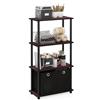 Furinno Go Green Libreria con 2 Scatole Portaoggetti, ciliegio, Marrone (Dark Cherry/Black), taglia unica