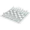 Milageto Gioco di Scacchi in Vetro, Design Elegante, Vetro Resistente, 32 Parti Opache E Trasparenti, Pavimenti in Feltro - 20x20 cm