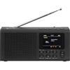 Dynavox DBT200 radio portatile digitale DAB+/FM, ideale come radio da cucina/bagno/ufficio/officina, sveglia, BT, display TFT, funzionamento a rete o a batteria, ingresso cuffie da 3,5 mm, nero