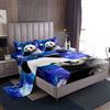 Loussiesd Set di lenzuola con motivo panda per ragazze e ragazzi, motivo cartoni animati giganti panda lenzuola blu galassia stelle animali biancheria da letto con angoli e lenzuolo con angoli per letto