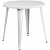 Flash Furniture Tavolo Rotondo per Interni ed Esterni, Metallo, Bianco, 77.47 x 77.47 x 12.7 cm