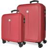 ROLL ROAD Cambogia Bagagli Set Rosso 55/68cm Hard ABS Lucchetto a Combinazione Lato 93L 6.4kg 4 Ruote Doppio Bagaglio a mano, rosso, Valigia Set, Rosso, 40 x 55 x 20 cm, 46 cm x 65 cm x 23 cm, Set