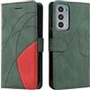 Fatcatparadise Cover per Moto E20 / E30 / E40, Flip Caso in PU Pelle Case Cover Libro Portafoglio Protettiva Custodia con TPU Sottile Antiurto,[Kickstand][Slot per Schede][Chiusura Magnetica] (Verde)