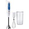 Braun Frullatore ad Immersione Minipimer Potenza 700 watt con vari Accessori colore Bianco/Blu - MQ3005CREA