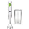 Braun MQ100 Soup MultiQuick 1 Minipimer Mixer ad Immersione, Frullatore con Bicchiere 600ml, 450 W, Plastica, Bianco/Verde