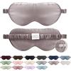 SILKTALE Mascherina Occhi Notte Sonno Per Dormire in Seta di Gelso al 100% 19MM con Fascia Regolabile Nascosta，Blu acqua