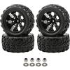 Pxyelec Pneumatici in gomma per Monster Truck 1:10 RC Auto Tipo di Ruota Pneumatici con 7 Raggi Cerchio Nero RC Parti