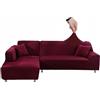 Jaotto Federe Cuscini Divano 45x45 cm, Copricuscino Divano Elasticizzato Decorativi Set di 2, Cuscino da Divano Lavabile, Fodere Letto Decorative per Casa Auto Divano(Bordeaux)