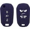 EIMINB Guscio Portachiavi Accessori Ricambi Cover Copri Chiave Telecomando Custodia in Silicone per Chiave Auto per Peugeot 208 308 3008 2008 307 per Peugeot 508 407 Expert Rifter Partner (Blu)