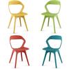HOMASIS Set di 4 Sedie Sala da Pranzo, Sedie Cucina Moderne in Plastica con Piedini Antiscivolo e Schienale Cavo, Adatto per Soggiorno, Ufficio, Asilo Nido, Capacità di Carico 150 kg, Colorato