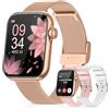 DEKELIFE Smartwatch Donna con Chiamate Bluetooth, 1,85'' HD Orologio con Fisiologia Feminile/SpO2/Sonno/Cardiofrequenzimetro, 100+ Sportive Fitness, Impermeabile IP68 Contapassi per Android iOS Oro