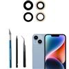 LiXiongBao Vetro di ricambio per obiettivo posteriore della fotocamera per iPhone 14/14 plus, kit di strumenti di riparazione di ricambio per obiettivo posteriore con adesivo