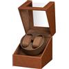 LINGFANSTORE Caricatore automatico per orologi,caricatore per orologi di lusso, cassa dell'orologio con motore Mabuchi silenzioso, funzionamento a batteria o alimentatore di rete in pelle PU