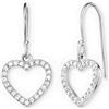 Engelsrufer Orecchini da donna con ciondolo a forma di cuore in argento Sterling, chiusura a incastro, con 48 zirconi bianchi, senza nichel, 1 Paar, Argento sterling, Zirconia cubica