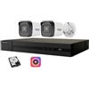 HIKVISION Kit videosorveglianza IP Hikvision Nvr POE 4 Canali 2 telecamere bullet 4 mpx hd