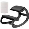 MallVitally Sedia Inginocchiatoio Regolabile, Sedia A Dondolo Ergonomica In Legno - Migliora La Tua Postura Con Un Sedile Angolato Per La Casa, L'Ufficio(Nero)
