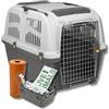 Pet's Market Iata Trasportino Gatto Cane Rigido con Kit da Viaggio Viti Ciotola Adesivo con 2 Rotoli di Sacchetti Igienici Animali Conforme agli Standard per il Trasporto Aereo (5 (79×58,5x65h) + Kit)