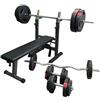 GORILLA SPORTS® Panca con Pesi - Pieghevole, Portabilanciere Regolabile in Altezza, 2 Bilancieri, 2 Manubri, 14 Dischi con Maniglia di Peso 100 kg - Panca Piana, Palestra, Multifunzione