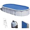 Gre Haiti Ovale 730x375x132cm - Piscina fuori terra - Traverse interrate