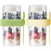 Starward 2 Pezzi Porta Yogurt, 2 in1 Tazza Yogurt to Go, Vasetti per Yogurt Riutilizzabile con Forchetta, per Yogurt, Farina d'Avena, Insalata, Colazione, 900 ml