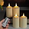 FREEPOWER 4 Candele LED con timer telecomando tremolante, per esterni, senza fiamma, funzionamento a batteria, luce bianca calda, decorazione per corona dell'Avvento, 350 ore, diametro 5cm
