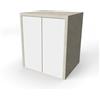 LIBEROSHOPPING.eu - LA TUA CASA IN UN CL Mobile Coprilavatrice in Legno Nobilitato - 2 Ante, Push and Pull - L79 x P65 x H91 cm - Per Lavatrice o Asciugatrice, Salvaspazio, Facile da Montare (Bianco/Pietra)
