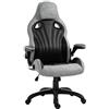Vinsetto Sedia da Ufficio Poltrona Gaming, Ergonomica con Schienale Alto, Girevole e Altezza Regolabile, Nero e Grigio