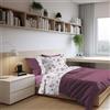 PENSIERI DELICATI Completo Letto Singolo in Percalle 100% Cotone, Completo 160x300 Comprensivo di Lenzuolo Sotto, Lenzuolo Sopra e 1 Federa a due Volant, Made in Italy, Fantasia Sanderson Rosa