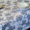 Manifattura Tessile Tovaglia Antimacchia Cotone Resinato Liquidproof per Uso Interno ed Esterno - Fiore Grigio, Rettangolare x8 220