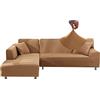 Jaotto Federe Cuscini Divano 45x45 cm, Copricuscino Divano Elasticizzato Decorativi Set di 2, Cuscino da Divano Lavabile, Fodere Letto Decorative per Casa Auto Divano(Cammello)