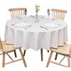 GOEXCPL Tovaglia rotonda in PVC, Addensata Impermeabile e antimacchia, Resistente ai graffi, Bianco Diametro 180 cm