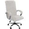 HERSIL Coprisedia da Ufficio Computer Coprisedia Stile Moderno Elasticizzato Coprisedili Rimovibile,per Sedia Girevole da Ufficio con braccioli Capo Universale Coprisedie (Bianco,XL)