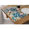 Il Gruppone Passione Casa Tovagliette Americane in PVC Set di 2/4/6/8 pz da Tavola Antiscivolo in Vinile Anche per Hotels, Bar e Ristoranti - Mattonella Multicolor - 6 Pezzi