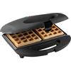 Bestron Bruxelles - Piastra per waffle in stile retrò, per 2 cialde belghe, con rivestimento antiaderente e semaforo da 700 W, colore: Nero opaco