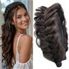 Gledola Fascia larga con treccia disordinata in sintetico con denti, fascia elastica ad alta elasticità, fascia per capelli intrecciata, accessorio per capelli per ragazze e donne (Cioccolato scuro)