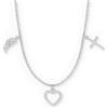 Engelsrufer Collana da donna in argento sterling 925, con zirconi, chiusura a moschettone, lunghezza: 42 + 4 + 4 cm, 50 cm, Argento sterling, Zirconia cubica