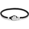 Calvin Klein Bracciale in Pelle Intrecciata da Uomo Collezione LATCH Colore Nero - 35000260