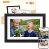 Eptusmey Cornice Digitale Foto WiFi 10,1 Pollici 1280 x 800 HD Touch Screen 32GB Portafoto Digitale con Auto-rotazione Condivisione di Foto Video tramite APP Uhale, Rovere Nero