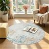 Homcomodar Tappeto Rotondo Moderno Cameretta 120cm Beige Tappeto Scendiletto per Camera da Letto e Salotto
