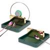 HAOTIAN-X 2 Ripiani per Cucchiai Con Coperchio per Piano Cottura, Supporto per Bancone da Cucina, Porta Coperchio Pieghevole, Vassoio per Utensili, Accessori