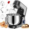 Homlee Impastatrice Planetaria,2000W Planetaria Professionale 7.2L Ciotola in Acciaio Inox da,6 Velocità,con Gancio impastare, Protezione da Spruzzi,Frusta(Grigio)