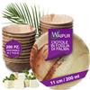 Waipur Ciotole in Foglia di Palma - 200 Pz, 11 cm / 200 ml - Senza Plastica | Ciotolina monouso elegante, leggere e resistente, venatura naturale unica, per feste ed eventi, simile al bambù e al legno