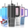 WATERSY 891ml Tazza Termica con Manico, 30oz Tazza da Caffè Doppia Parete Acciaio Inox Senza BPA, Bicchiere Termico Lavabile in Lavastoviglie, per Palestra, Auto e Viaggio (Nero Lucido)