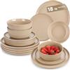 vancasso PLAYA Servizio Piatti 6 Persone, Set Piatti 18 Pezzi, Piatti Moderni in Gres - 6 Piatti Piani, 6 Piatti Dessert e 6 Ciotole Cereali - Smalto Reattivo Marrone, Adatto per Lavastoviglie