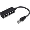 Knocery Sdoppiatore Ethernet RJ45, Cavo di Prolunga Splitter Ethernet Sdoppiatore Cavo LAN da 1 Maschio a 3 Femmine, Prolunga LAN per Cat6, Cat5, Cat5e