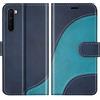 BoxTii Cover per OnePlus Nord 5G, Custodia in PU Pelle Portafoglio per OnePlus Nord 5G, Magnetica Cover a Libro con Slot per Schede, Blu