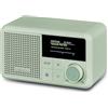 MEDION S66822 Mini radio DAB+ portatile con Bluetooth (batteria ricaricabile, display a colori oscurabile, antenna telescopica, sleep timer, sveglia, snooze, AUX, USB-C) verde